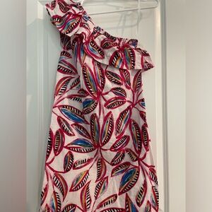 Jcrew one shoulder tropical print dress size XXS